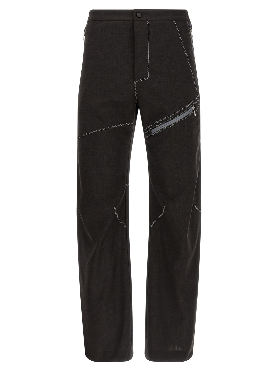 Brown Virgin Wool Casual Pants