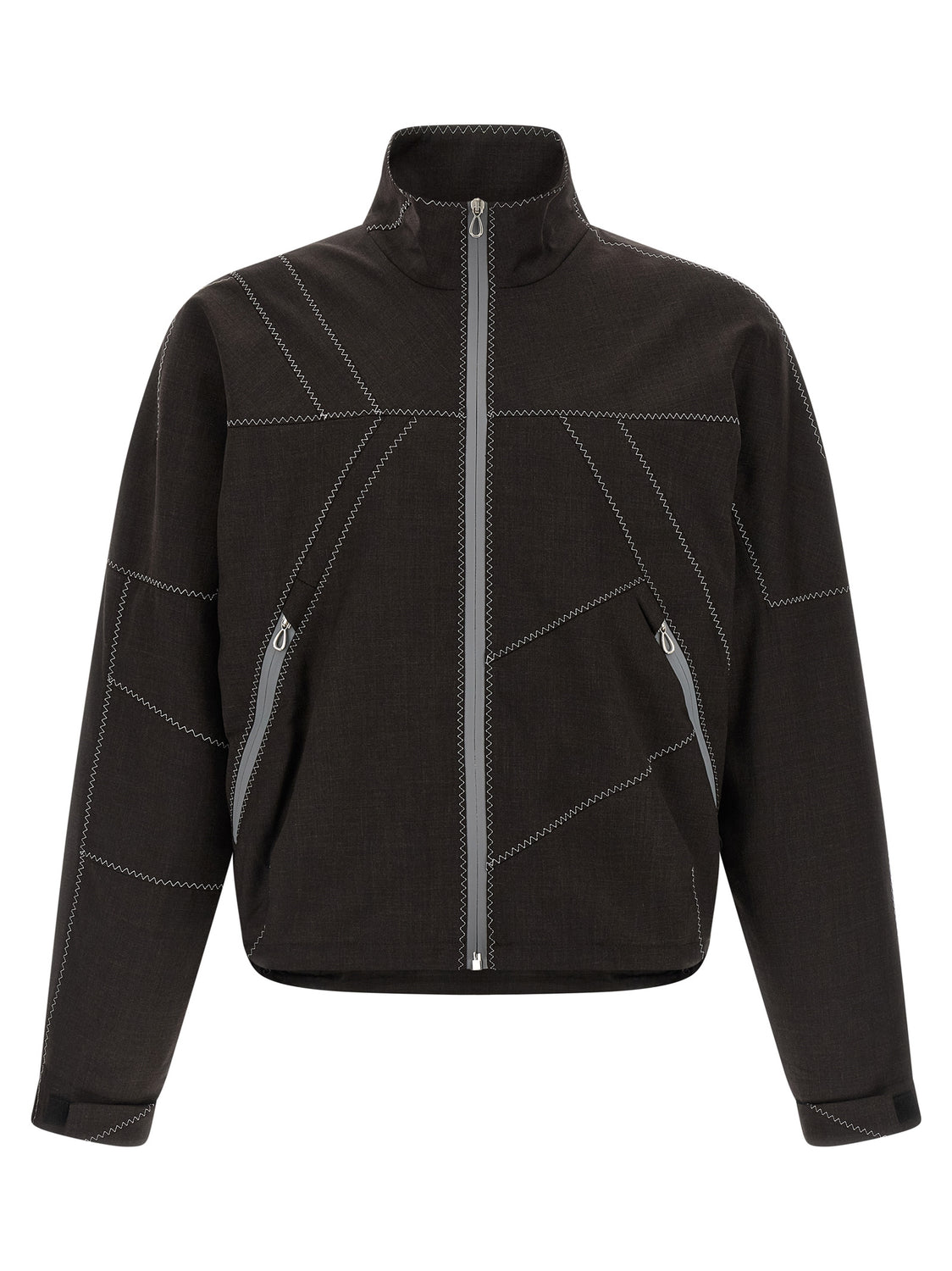 Brown Virgin Wool Full-Length Jacket