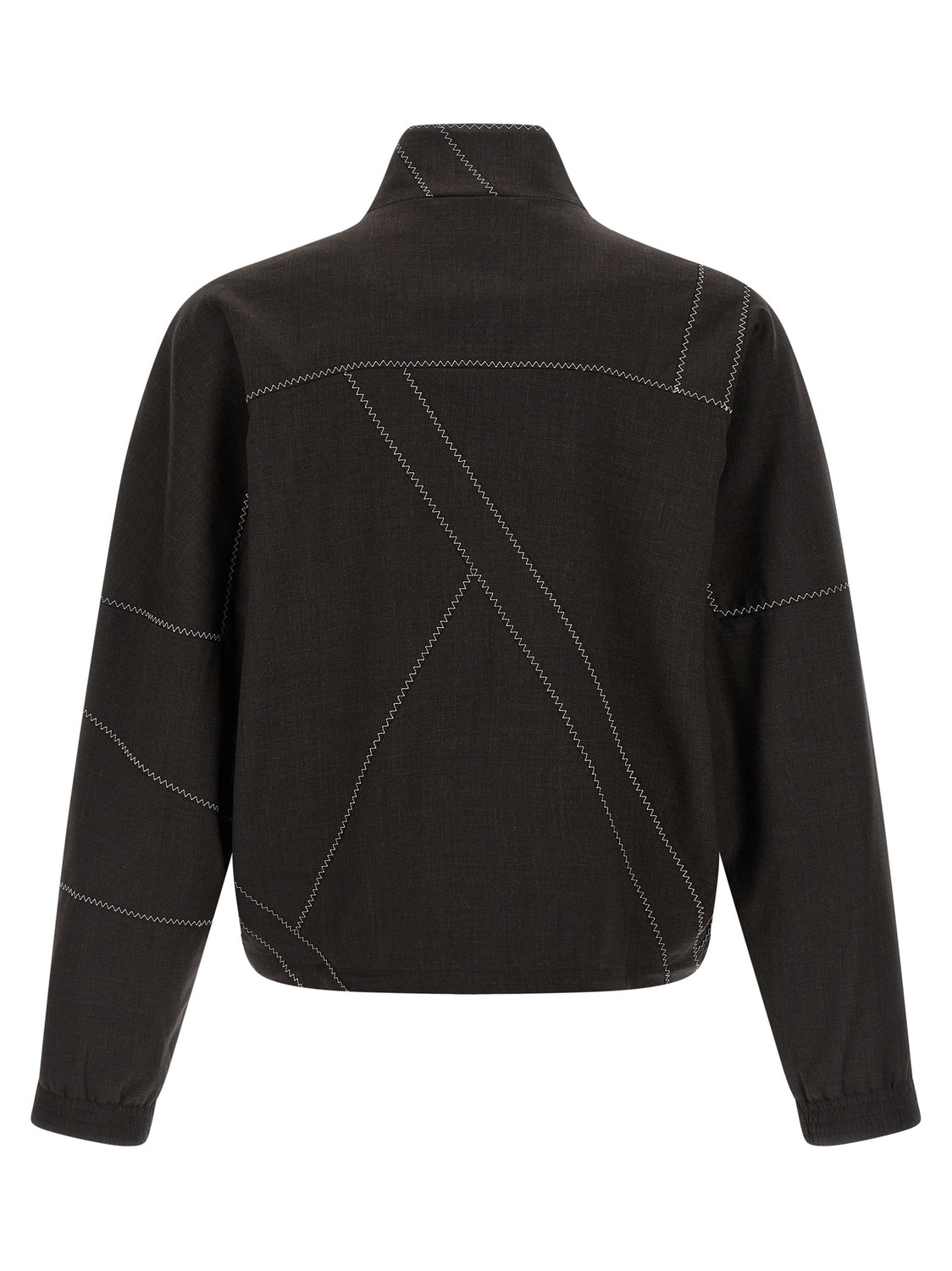 Brown Virgin Wool Full-Length Jacket