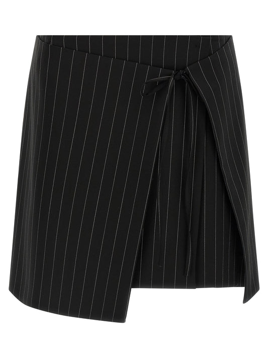 Black Virgin Wool Long Skirt