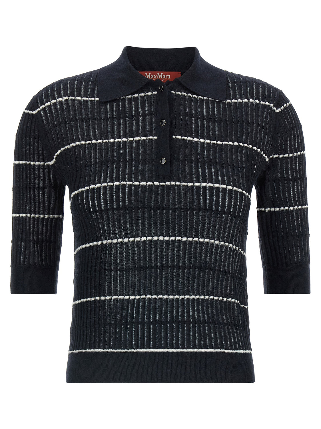 Blue Silk Polo Shirt