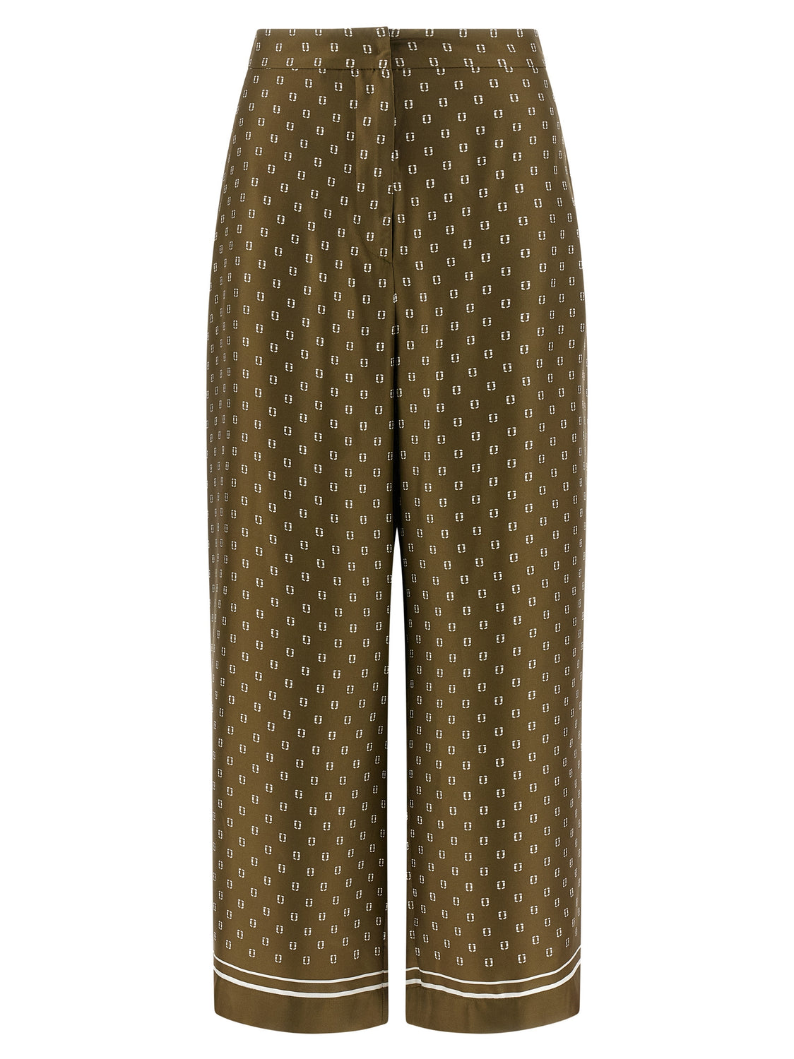 Bicolor Silk Casual Pants