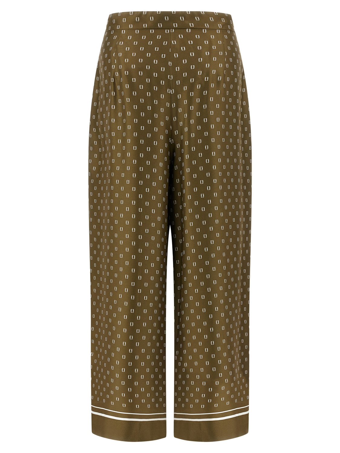 Bicolor Silk Casual Pants