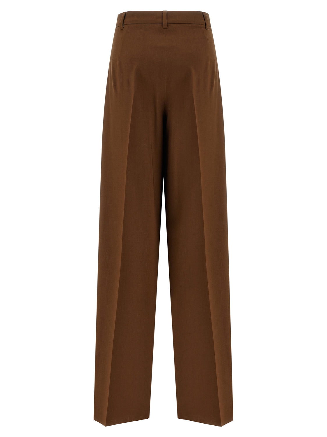 Brown Virgin Wool Casual Pants
