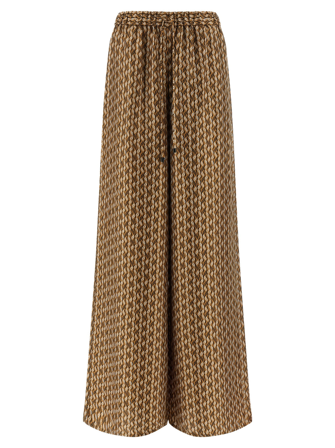 Brown Silk Casual Pants