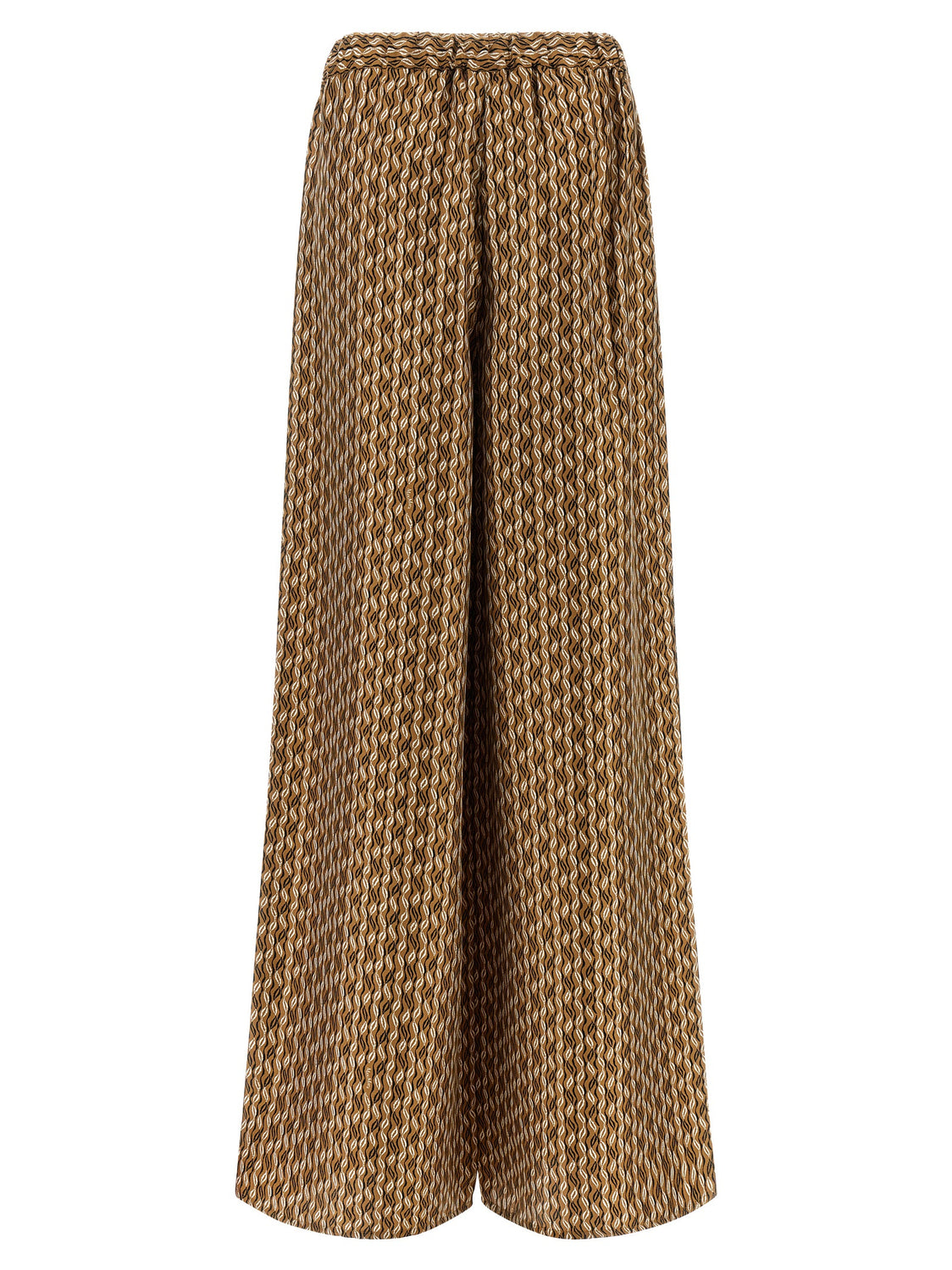 Brown Silk Casual Pants