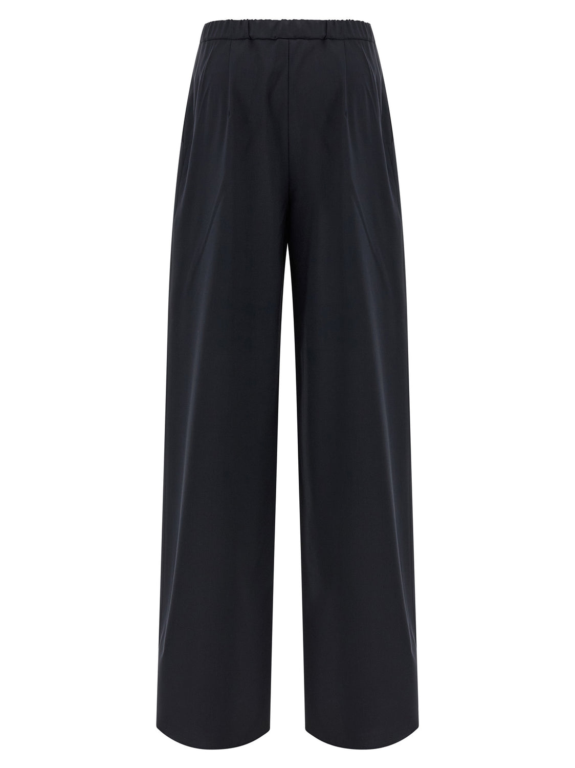 Blue Virgin Wool Casual Pants
