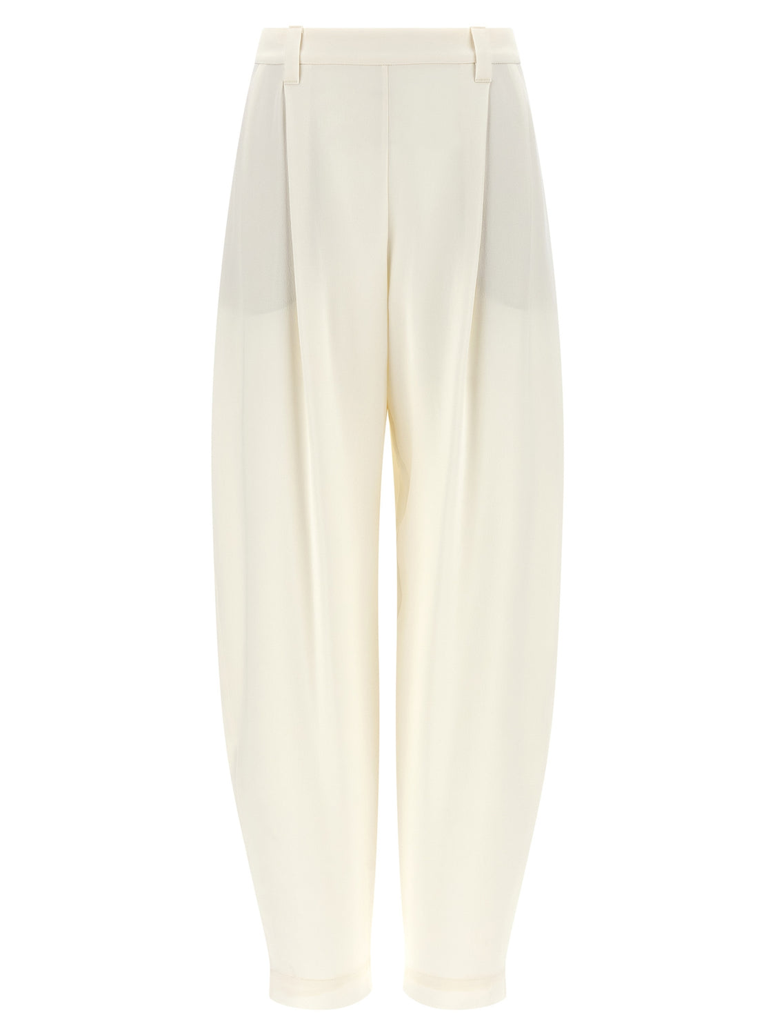 Beige Viscose Casual Pants