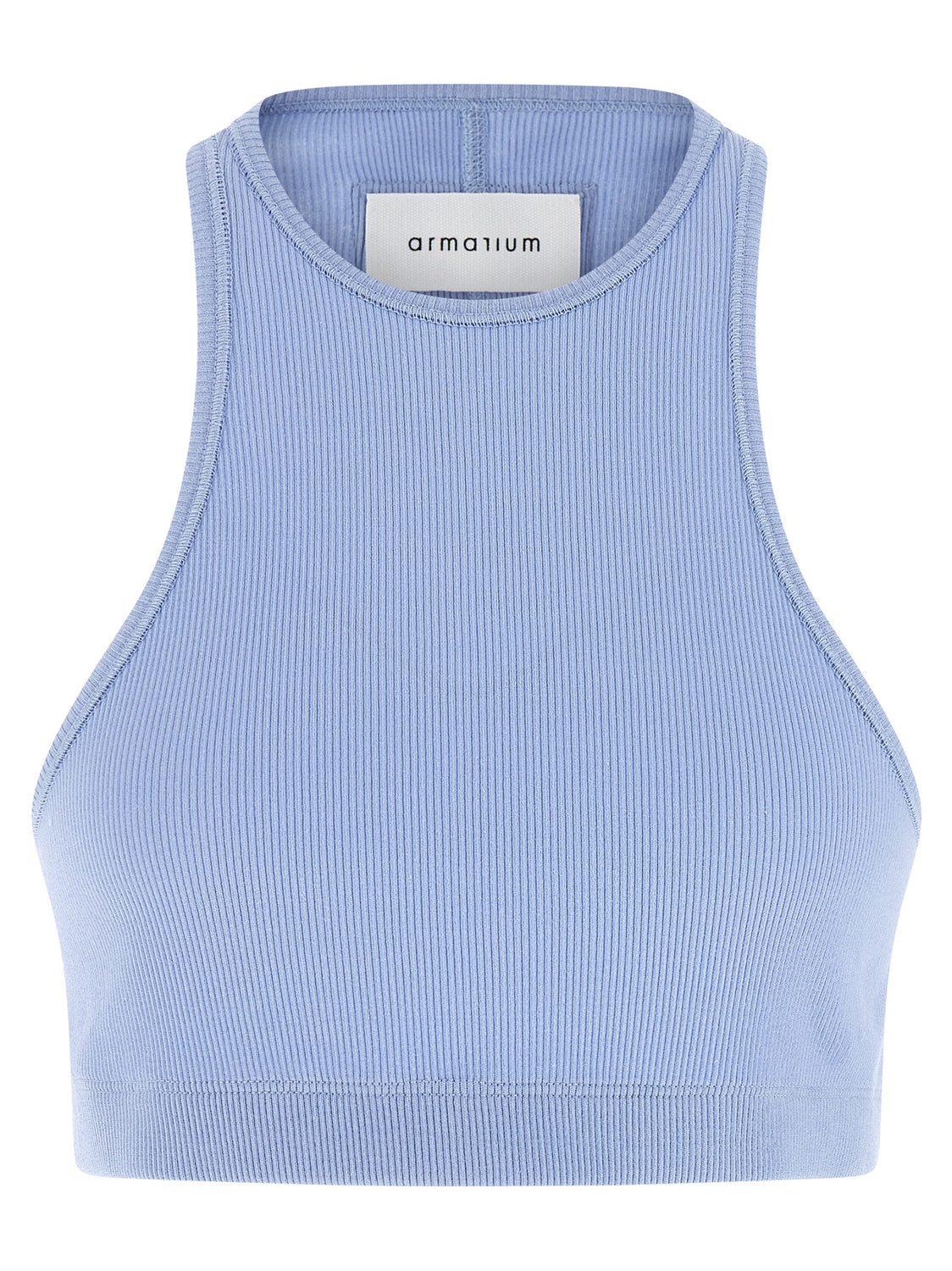 Blue Cotton Sleeveles T-Shirt