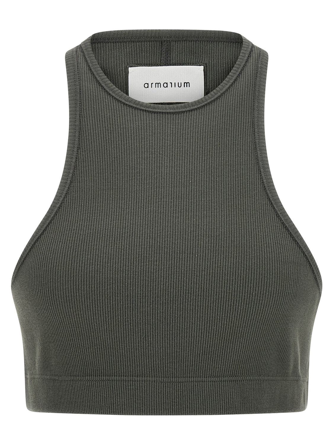 Gray Cotton Sleeveles T-Shirt