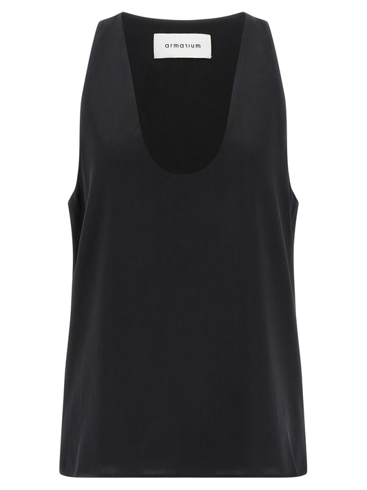 Black Silk Tank Tops
