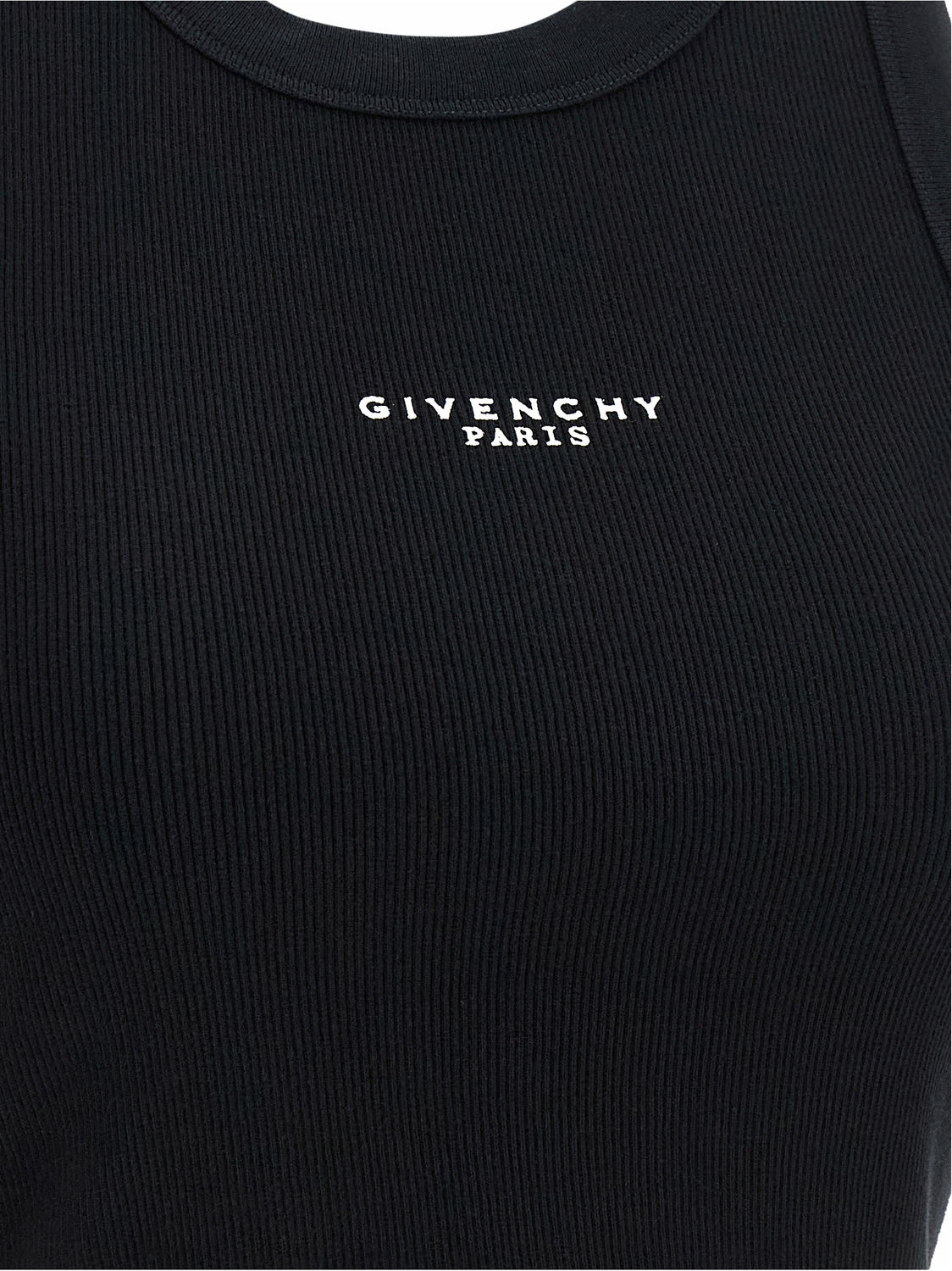 Black Cotton Sleeveles T-Shirt