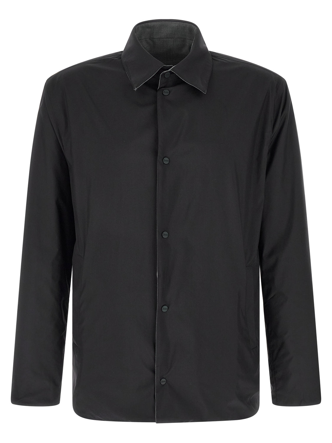 Gray Polyester Full-Length Jacket