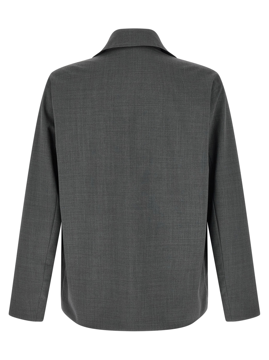 Gray Polyester Full-Length Jacket