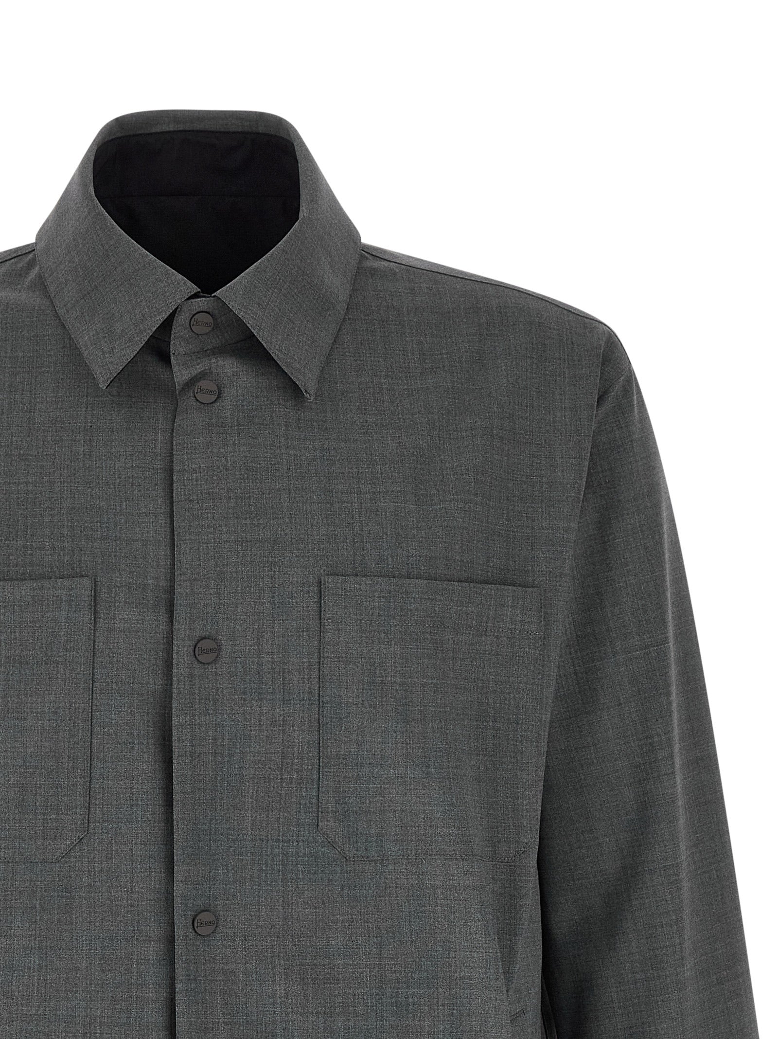 Gray Polyester Full-Length Jacket
