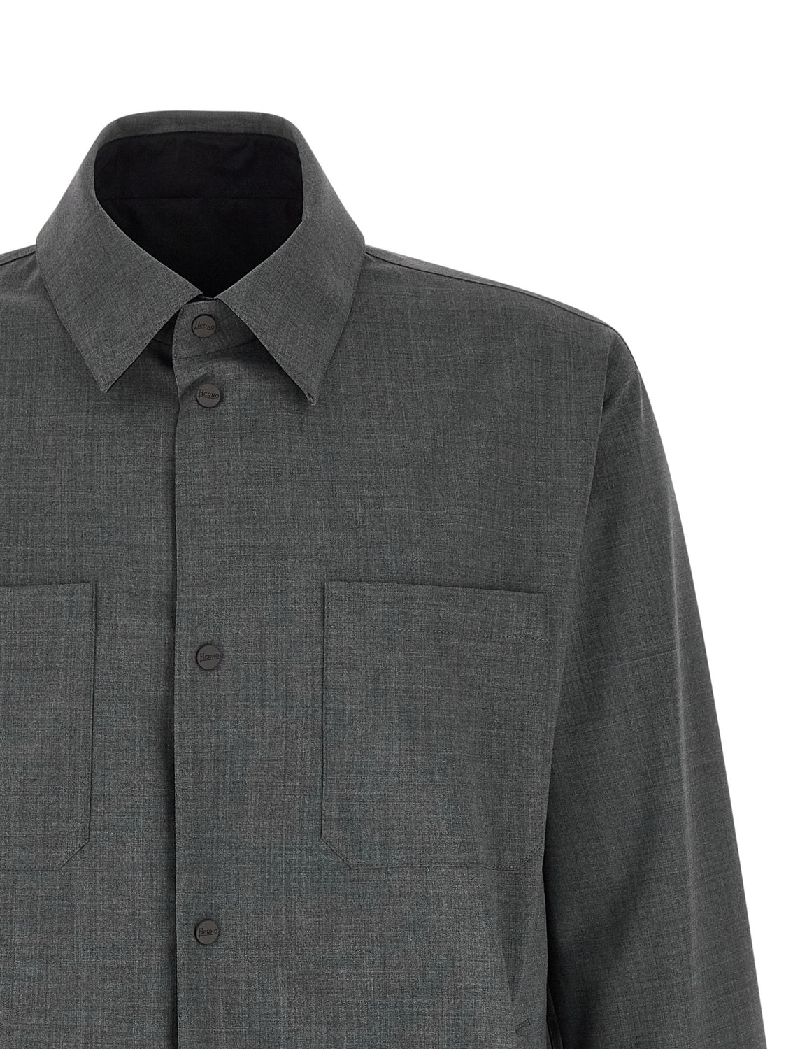Gray Polyester Full-Length Jacket
