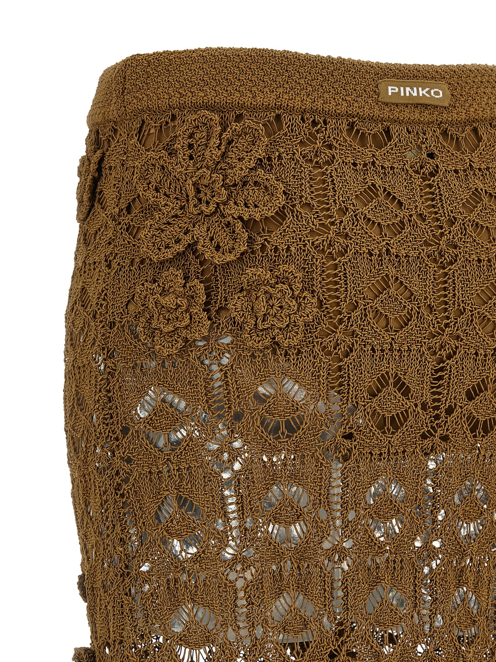 Brown Cotton Midi Skirt
