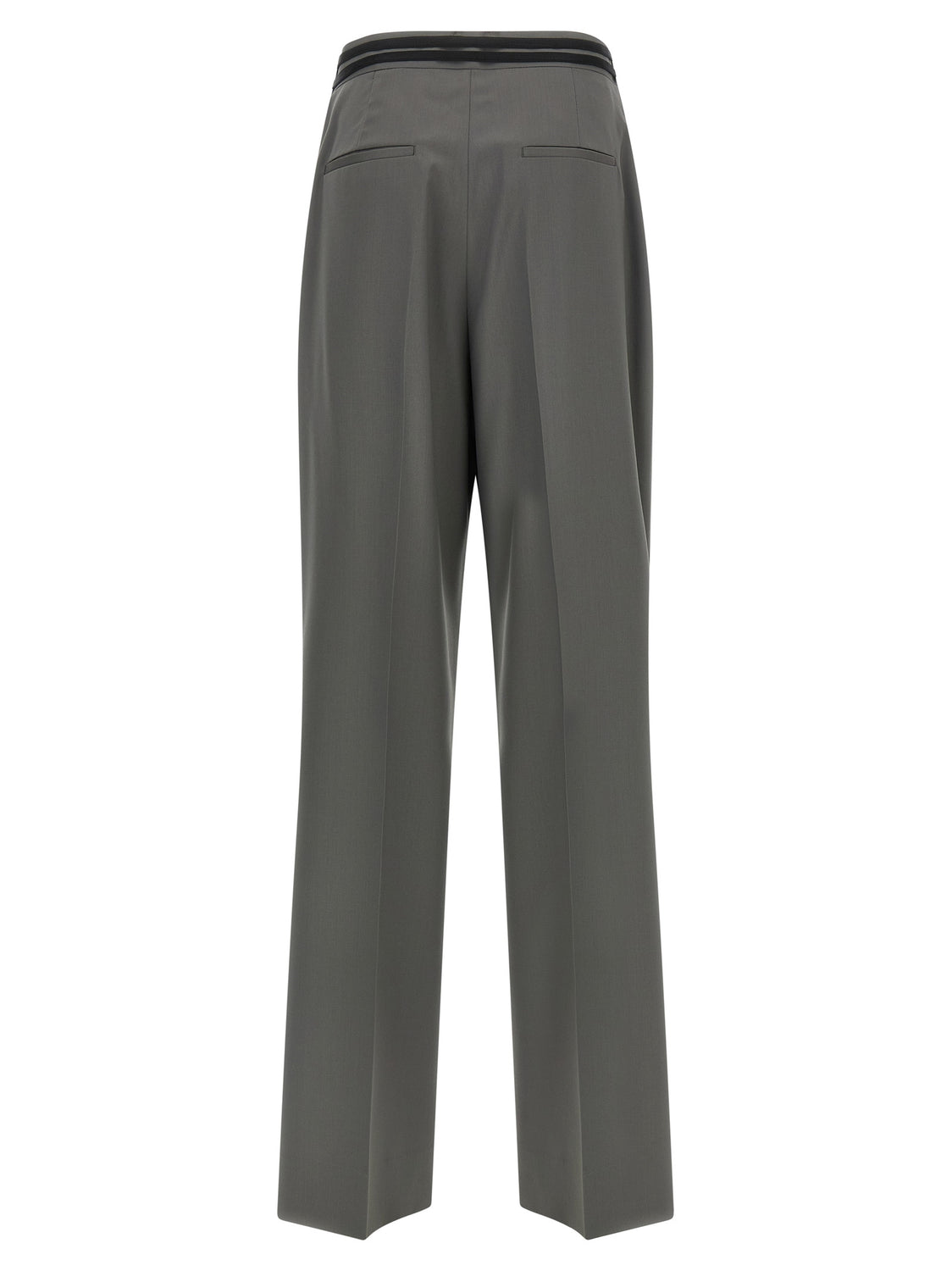 Gray Virgin Wool Dress Pants