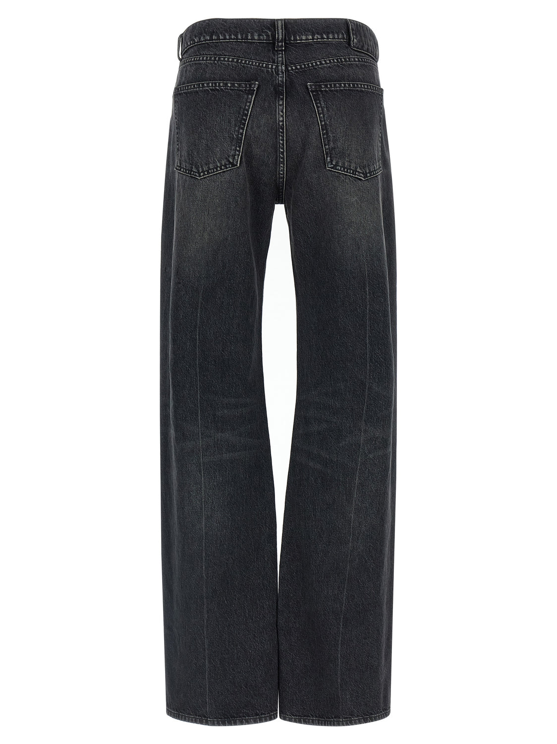 Black Cotton Straight-Leg Jeans