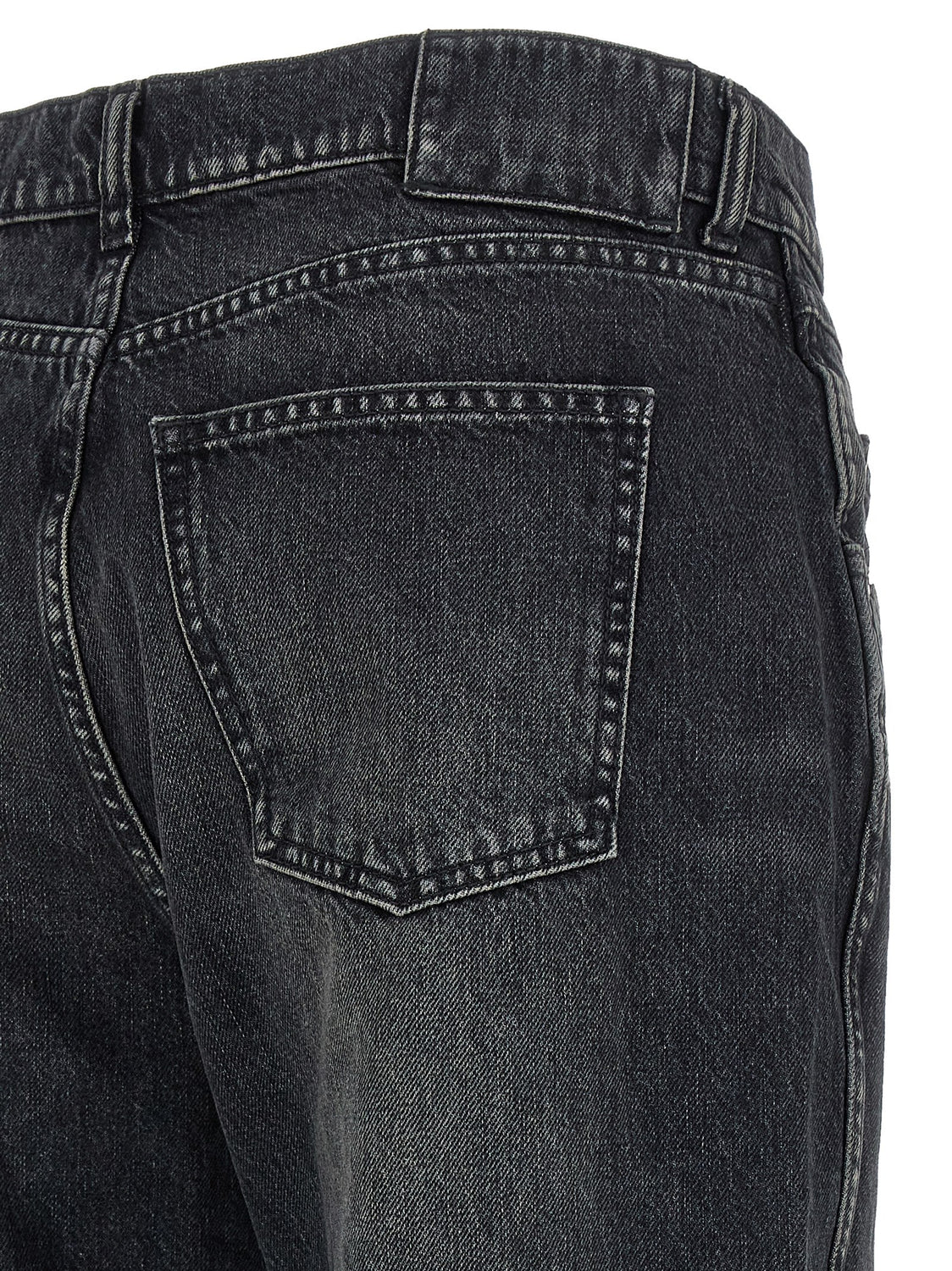Black Cotton Straight-Leg Jeans