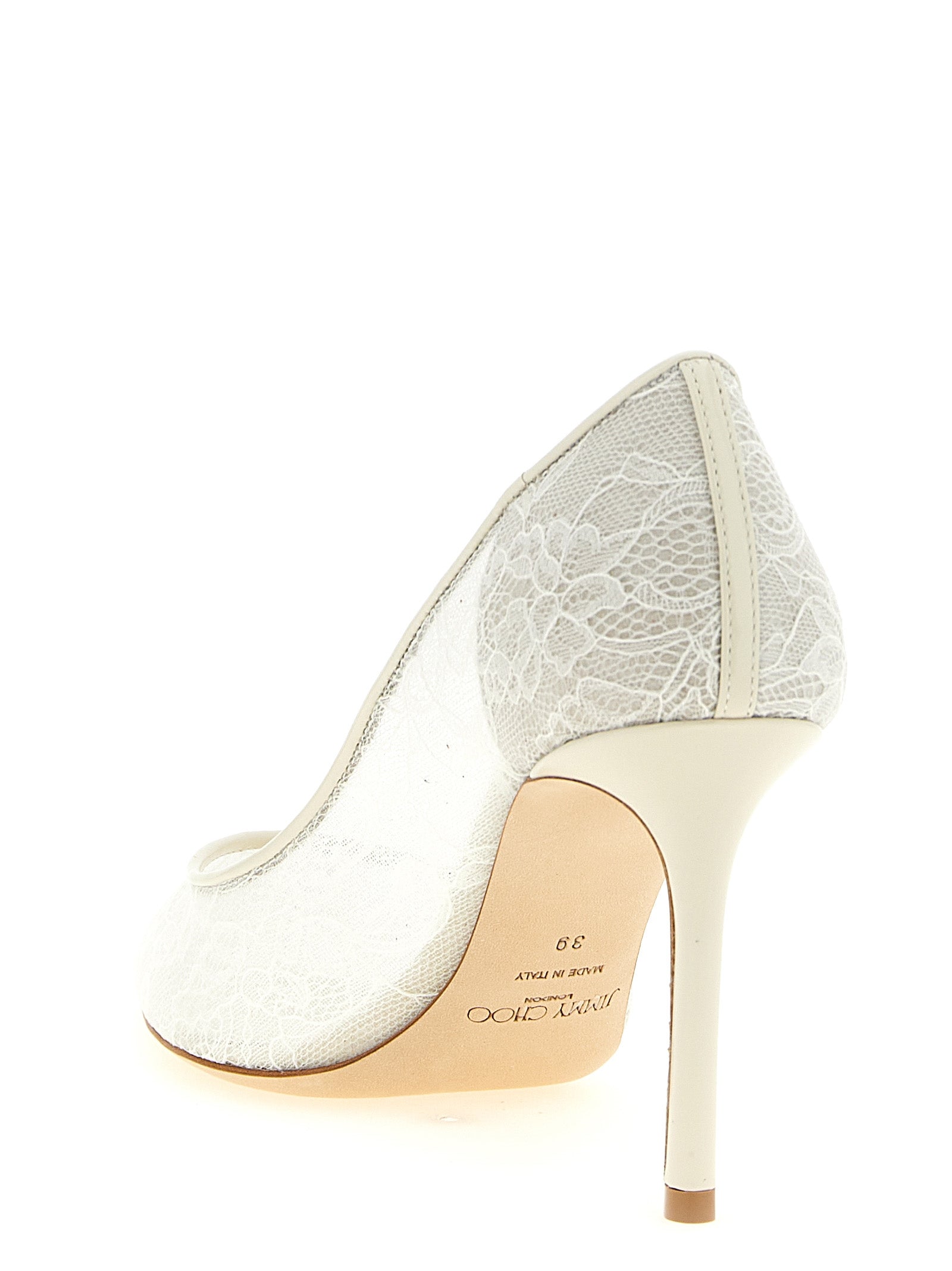 White Tencel High Heel Pumps