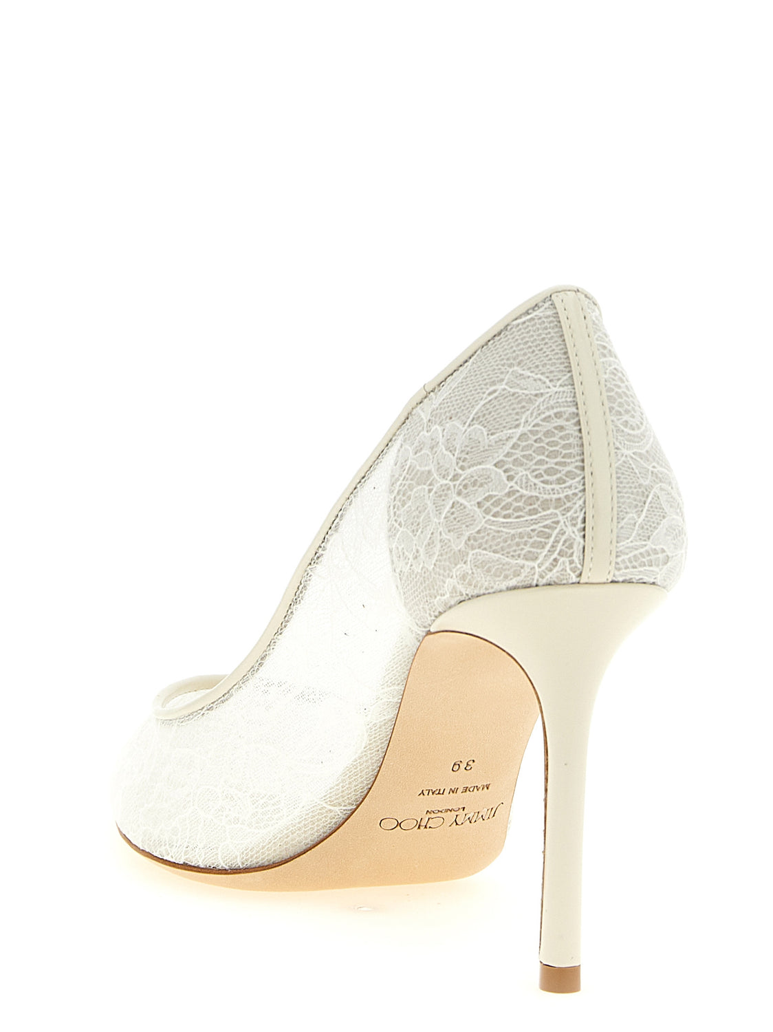 White Tencel High Heel Pumps