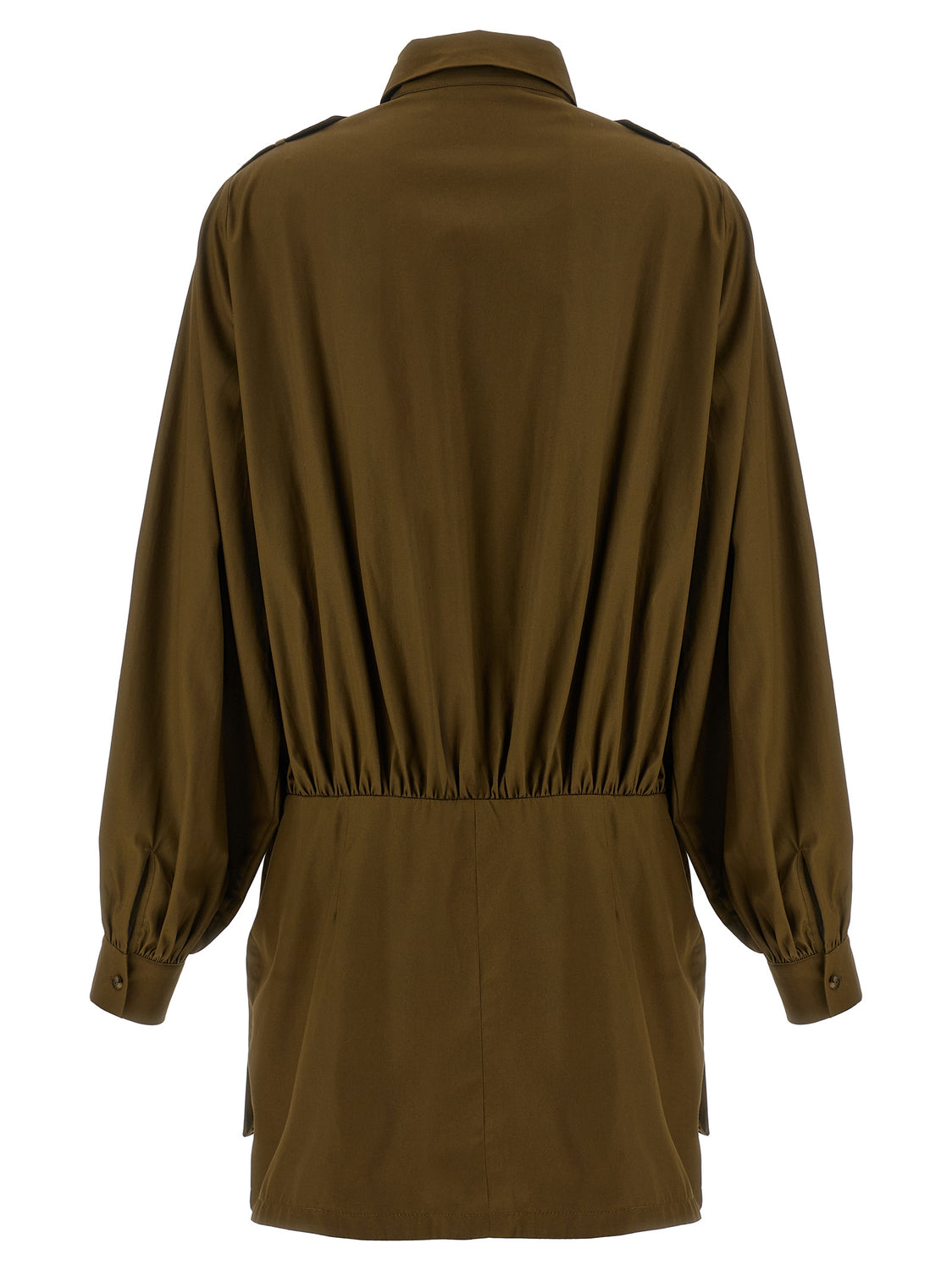 Brown Cotton Short Dress