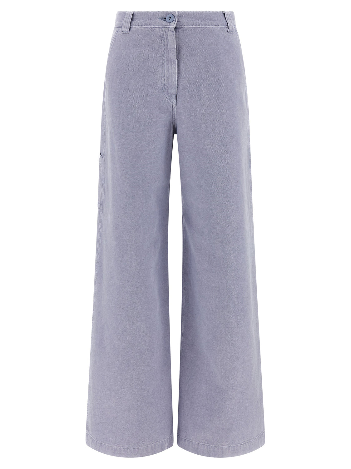 Purple Cotton Casual Pants