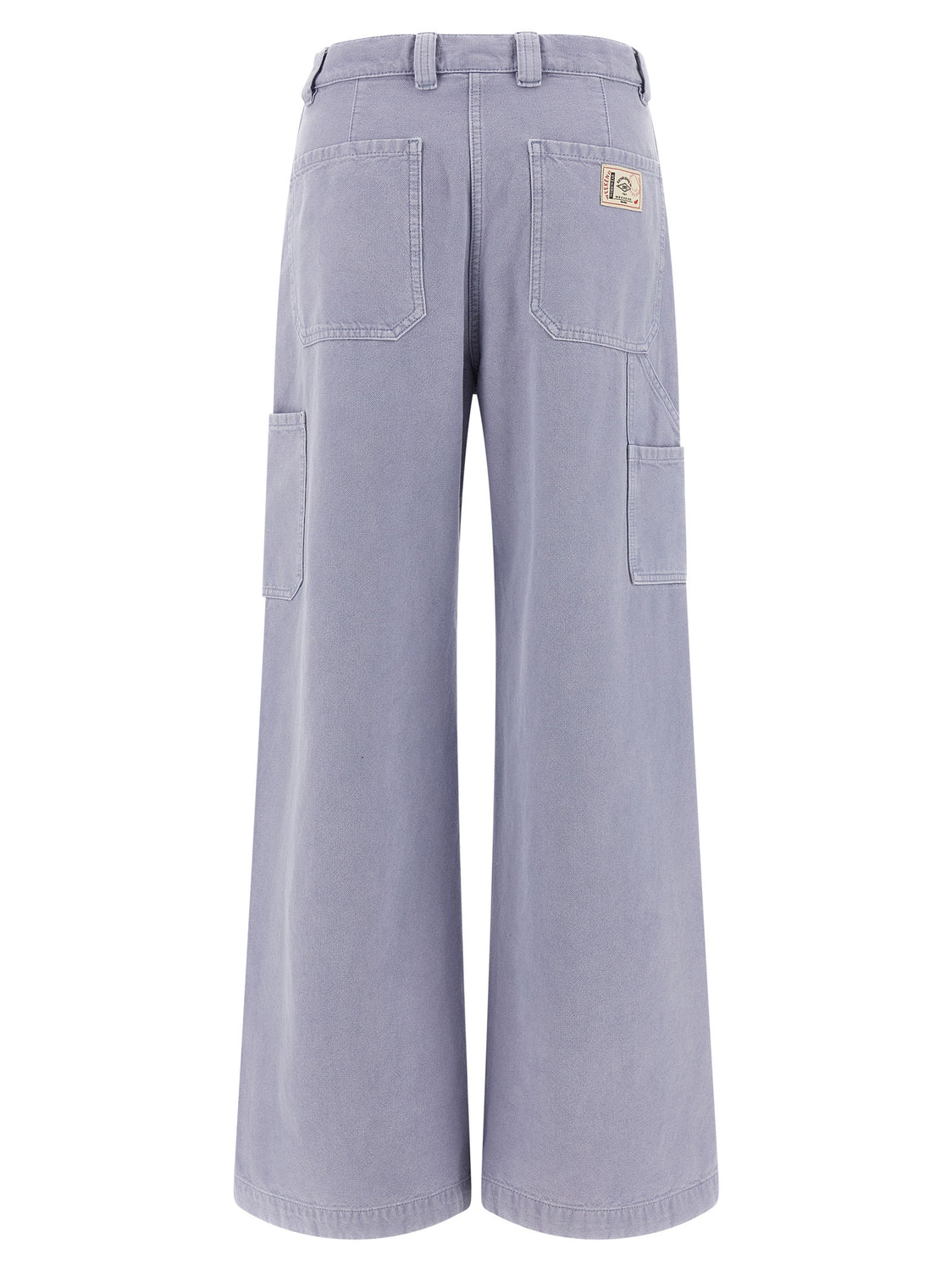 Purple Cotton Casual Pants