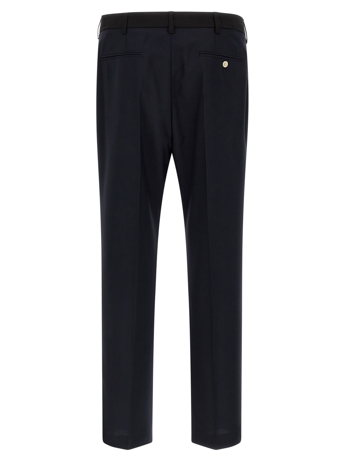 Blue Virgin Wool Casual Pants