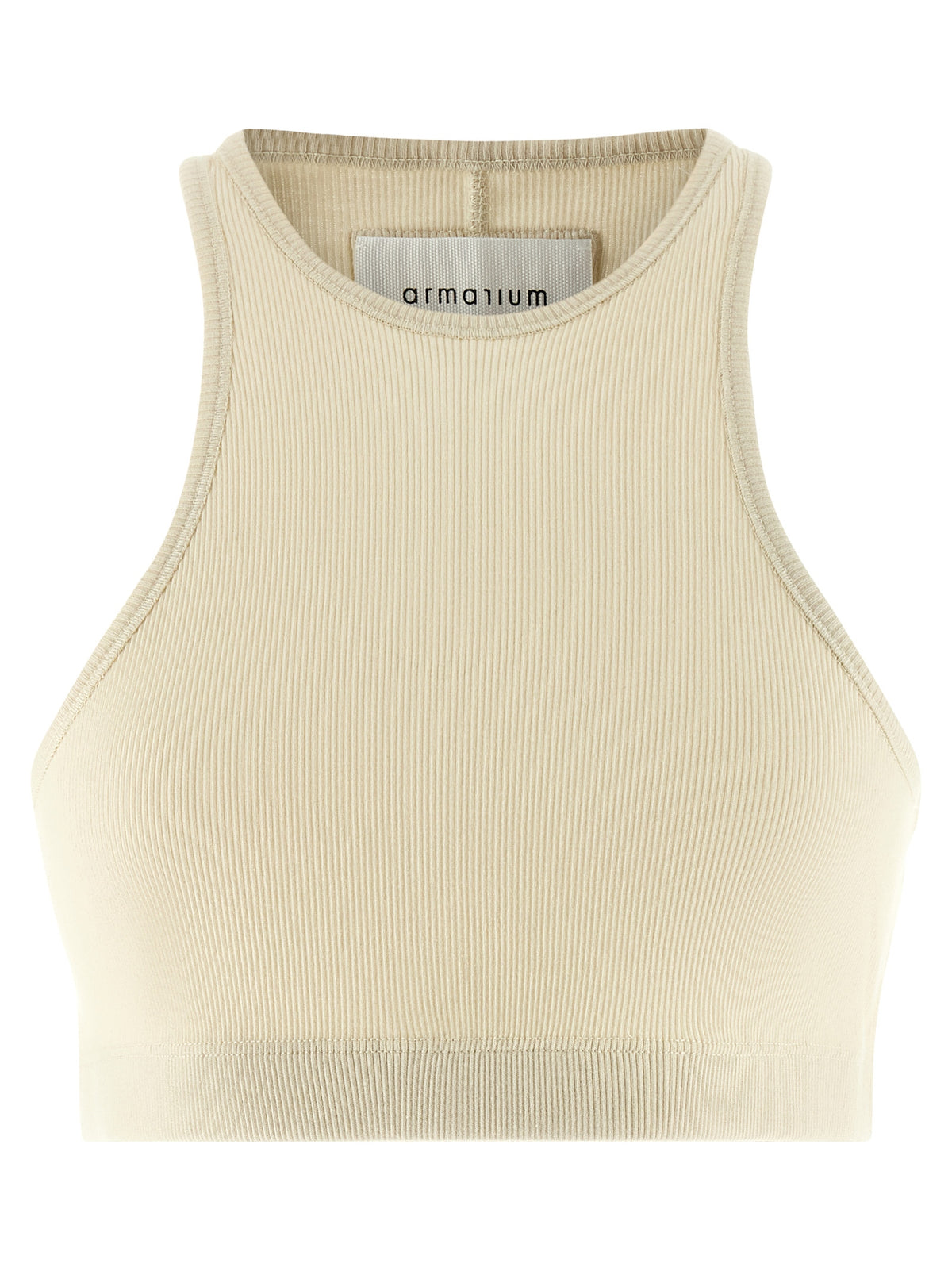 White Cotton Sleeveles T-Shirt