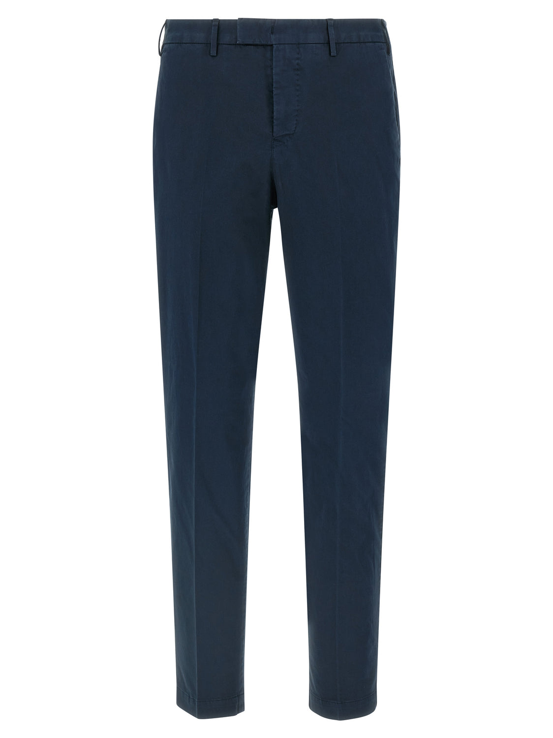 Blue Cotton Casual Pants