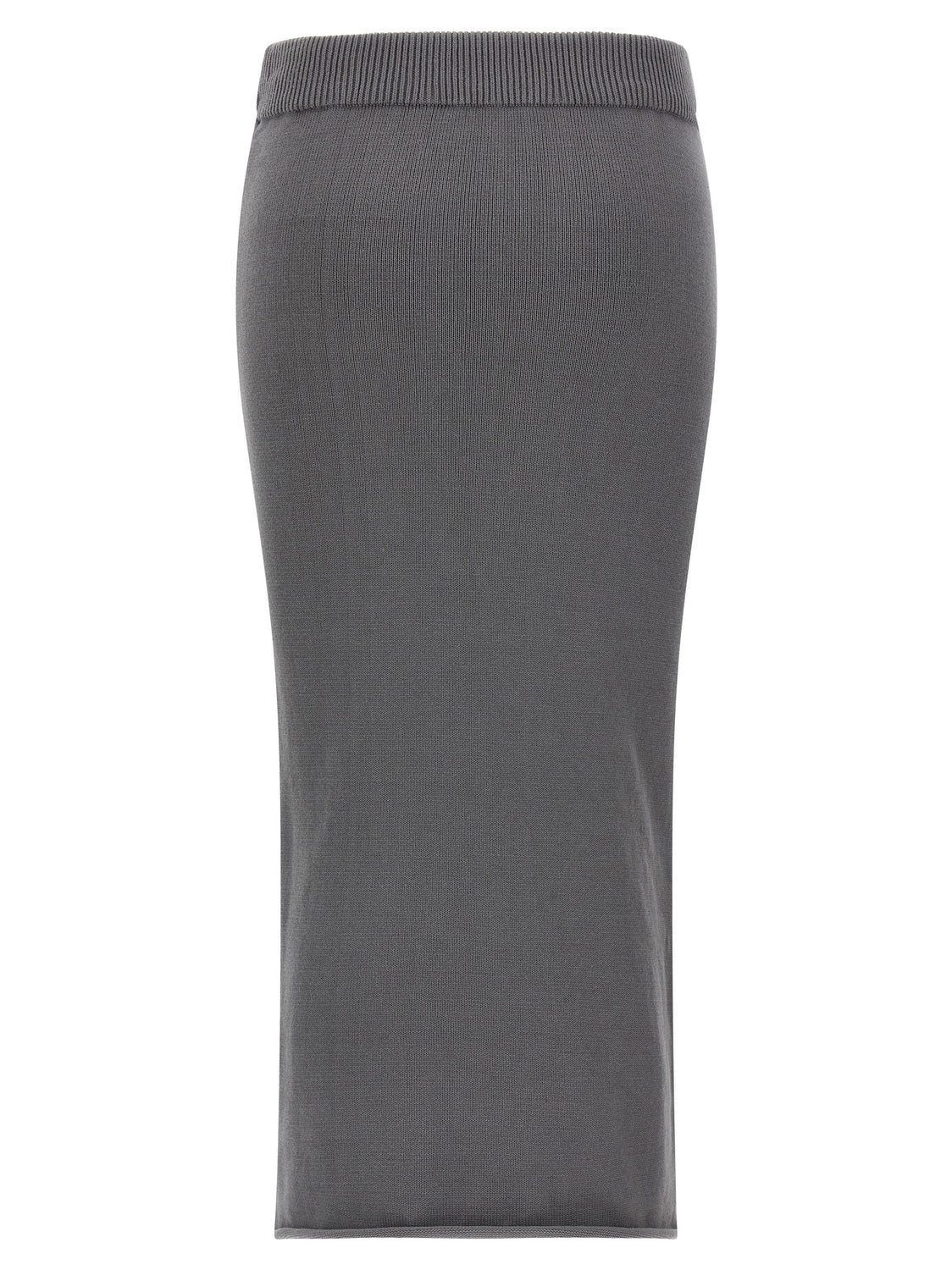 Gray Cotton Midi Skirt