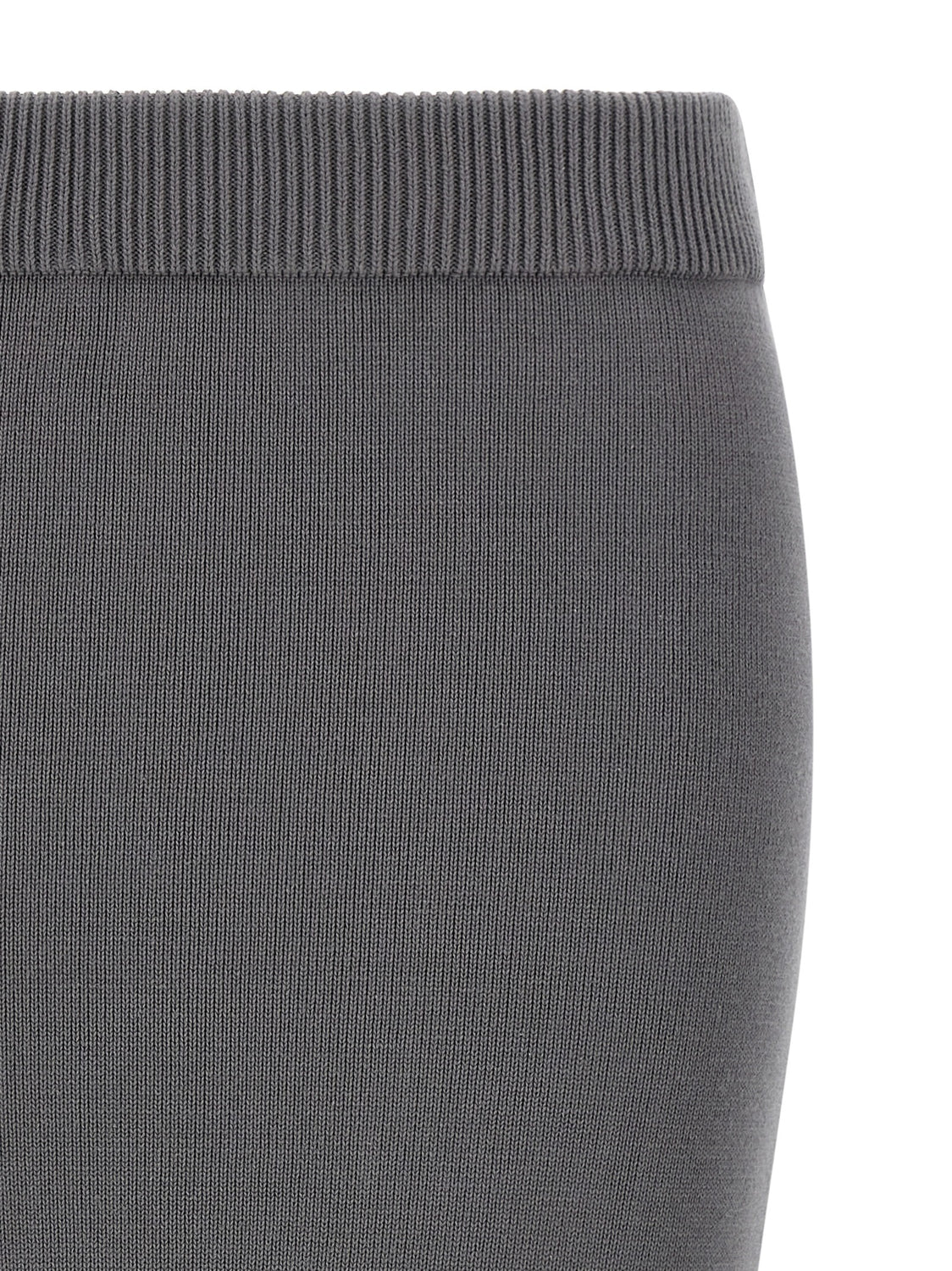Gray Cotton Midi Skirt