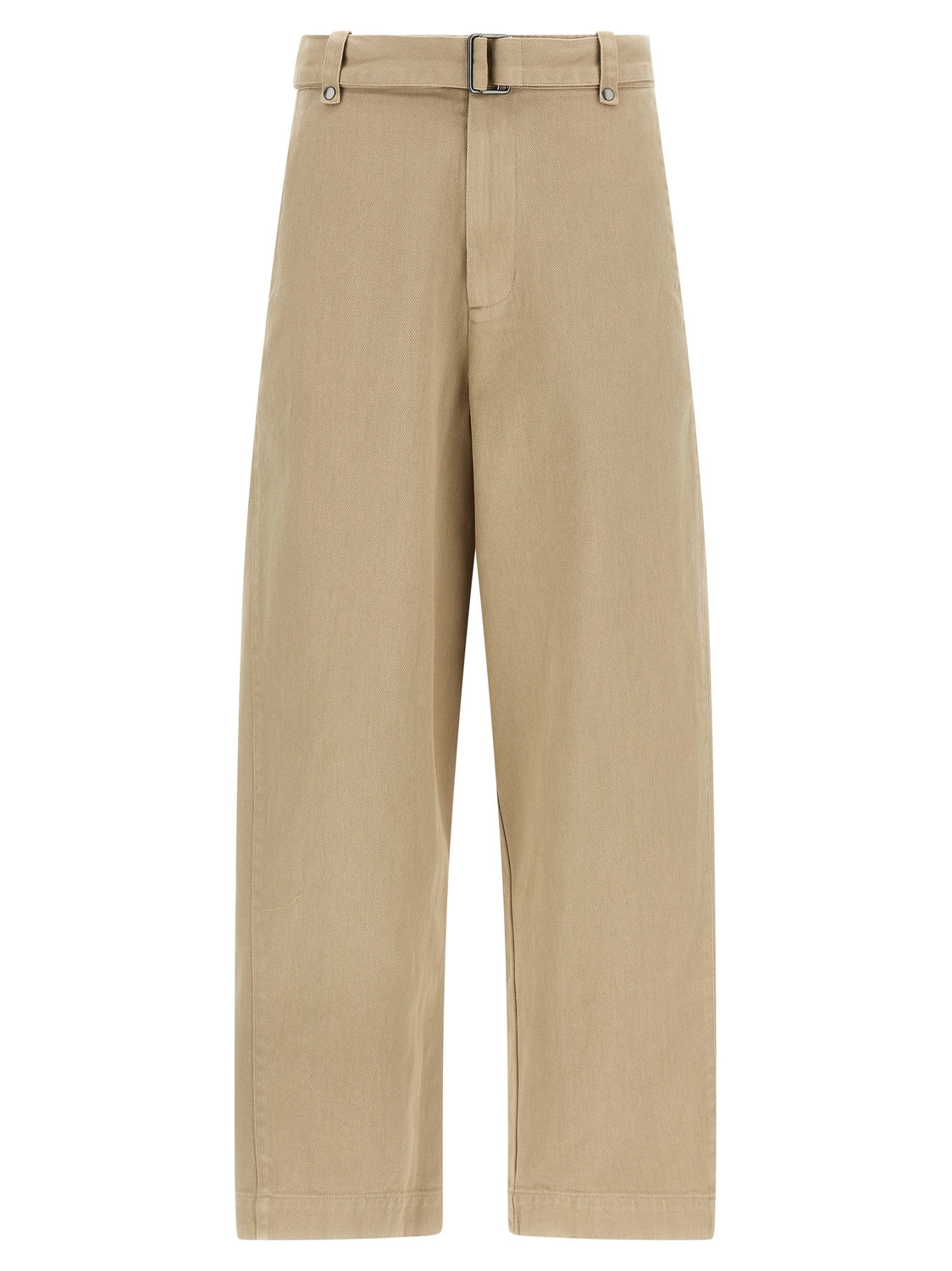 Beige Cotton Casual Pants