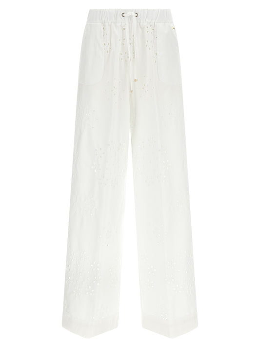 White Cotton Casual Pants
