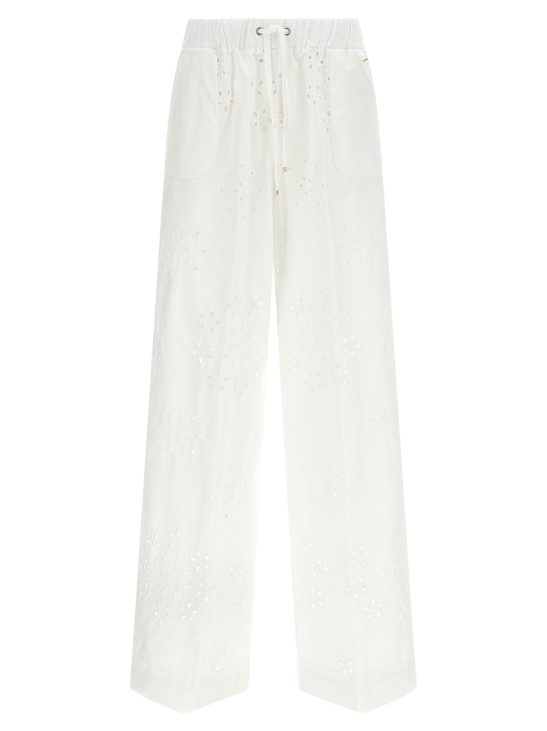 White Cotton Casual Pants