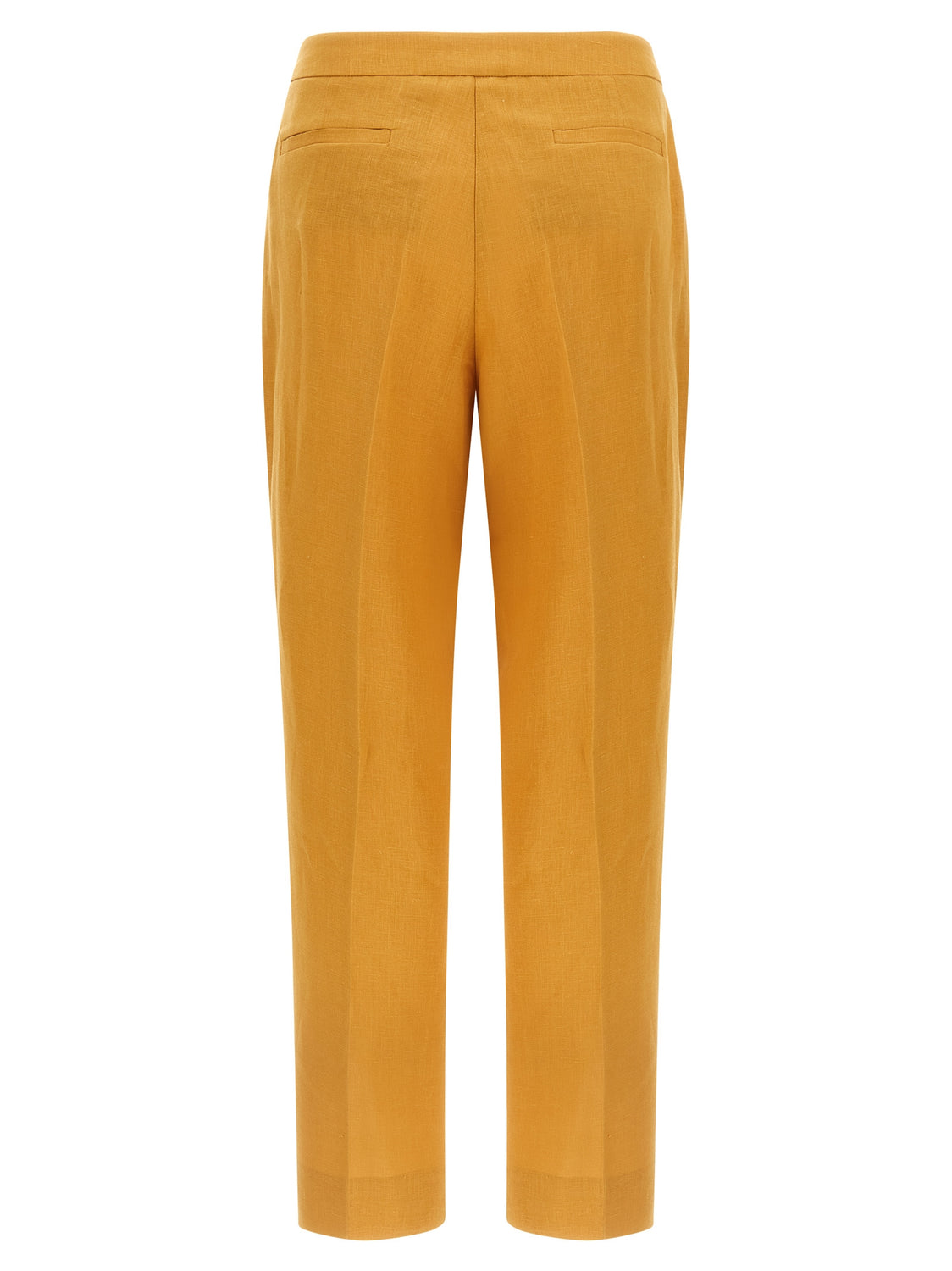 Orange Linen Casual Pants