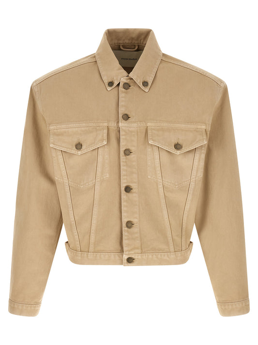 Beige Cotton Denim Jacket