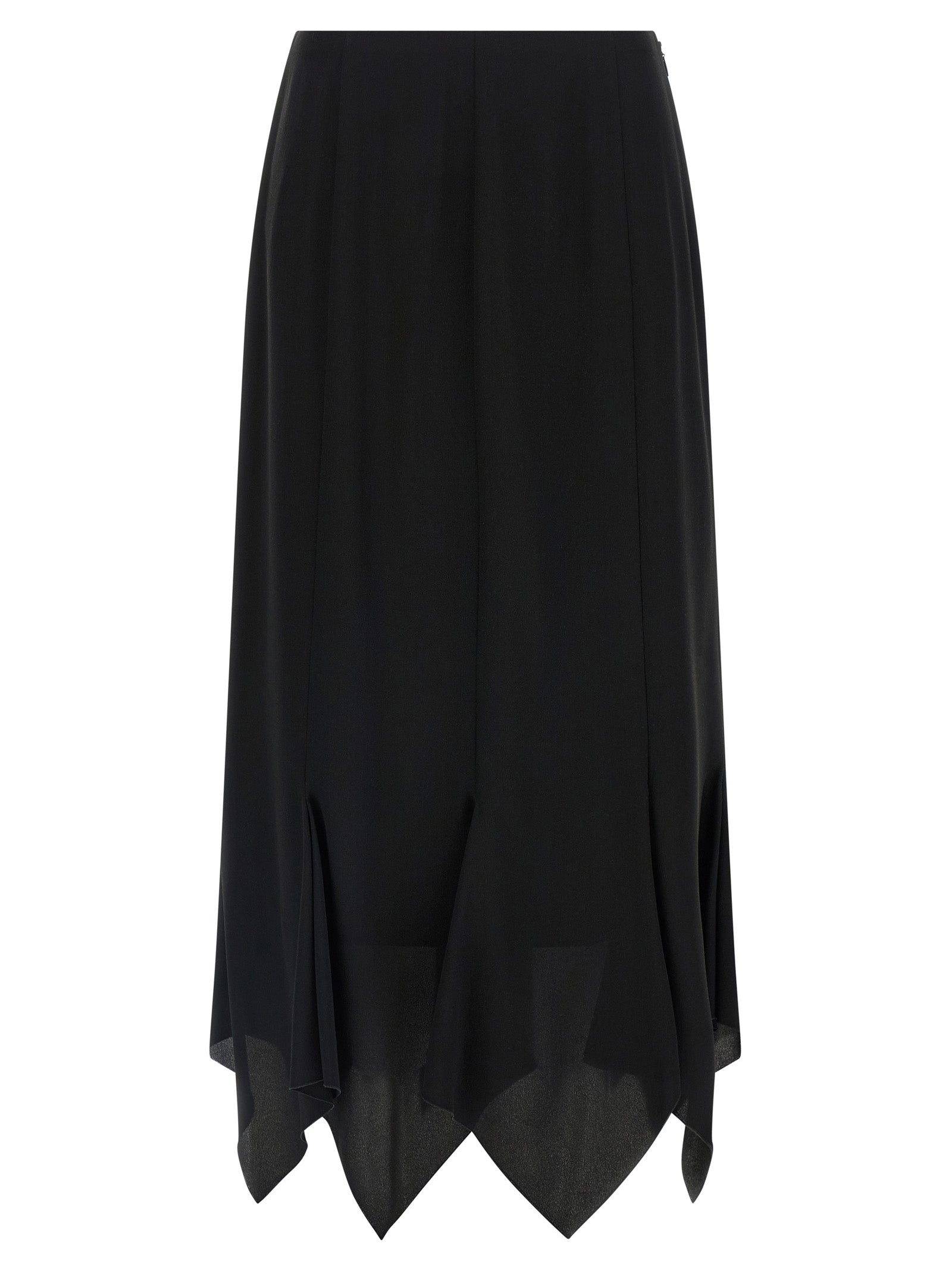 Black Silk Midi Skirt