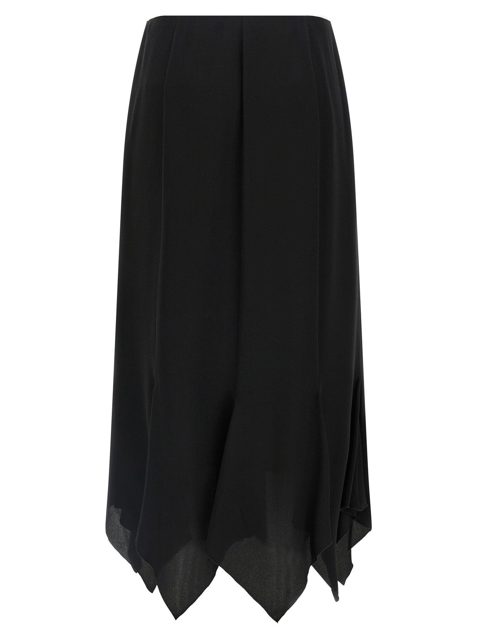 Black Silk Midi Skirt