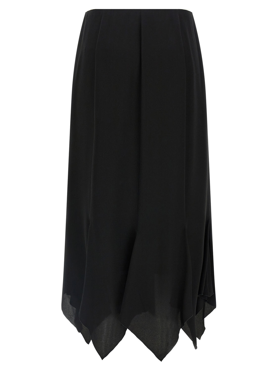 Black Silk Midi Skirt
