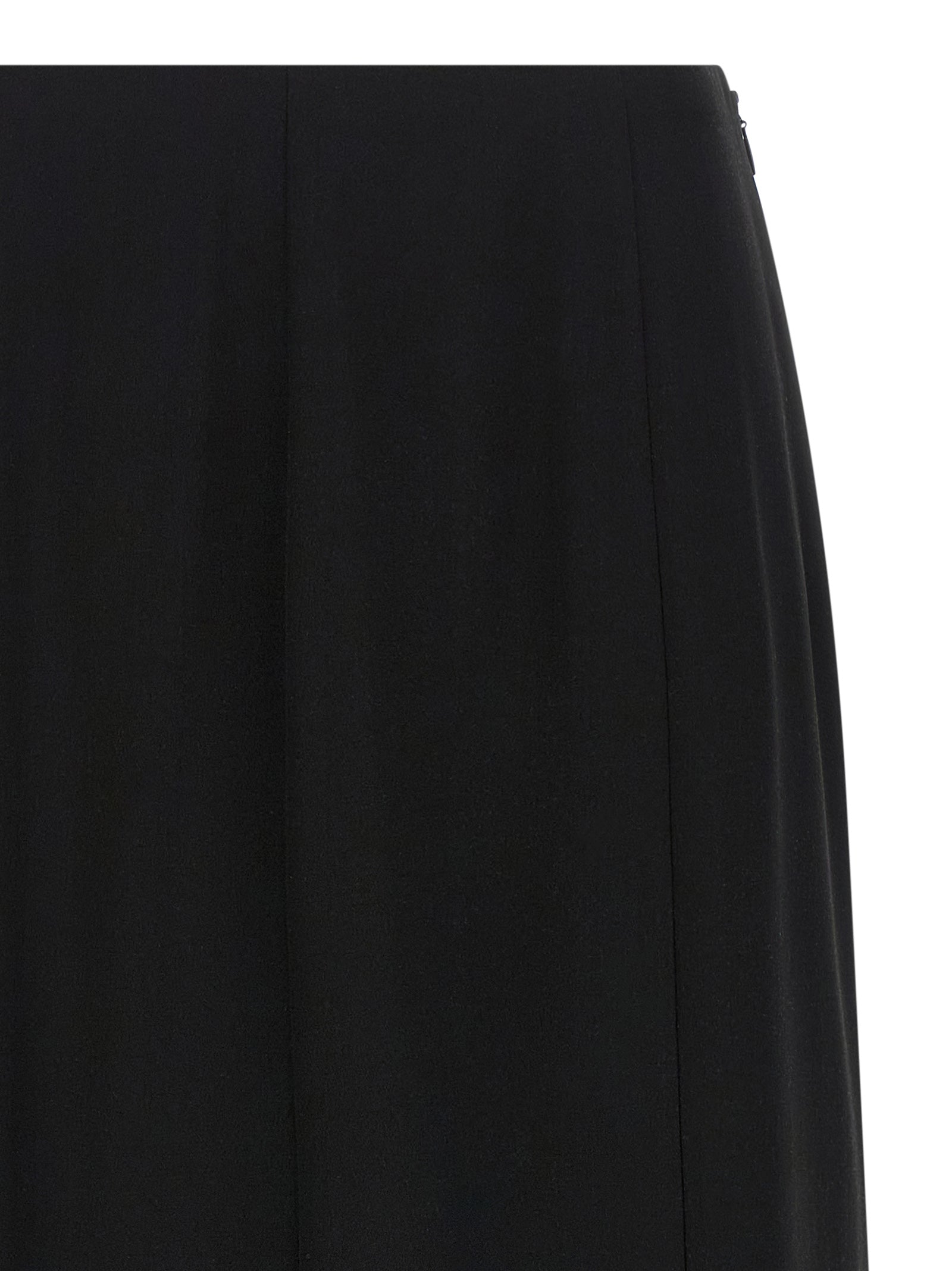 Black Silk Midi Skirt
