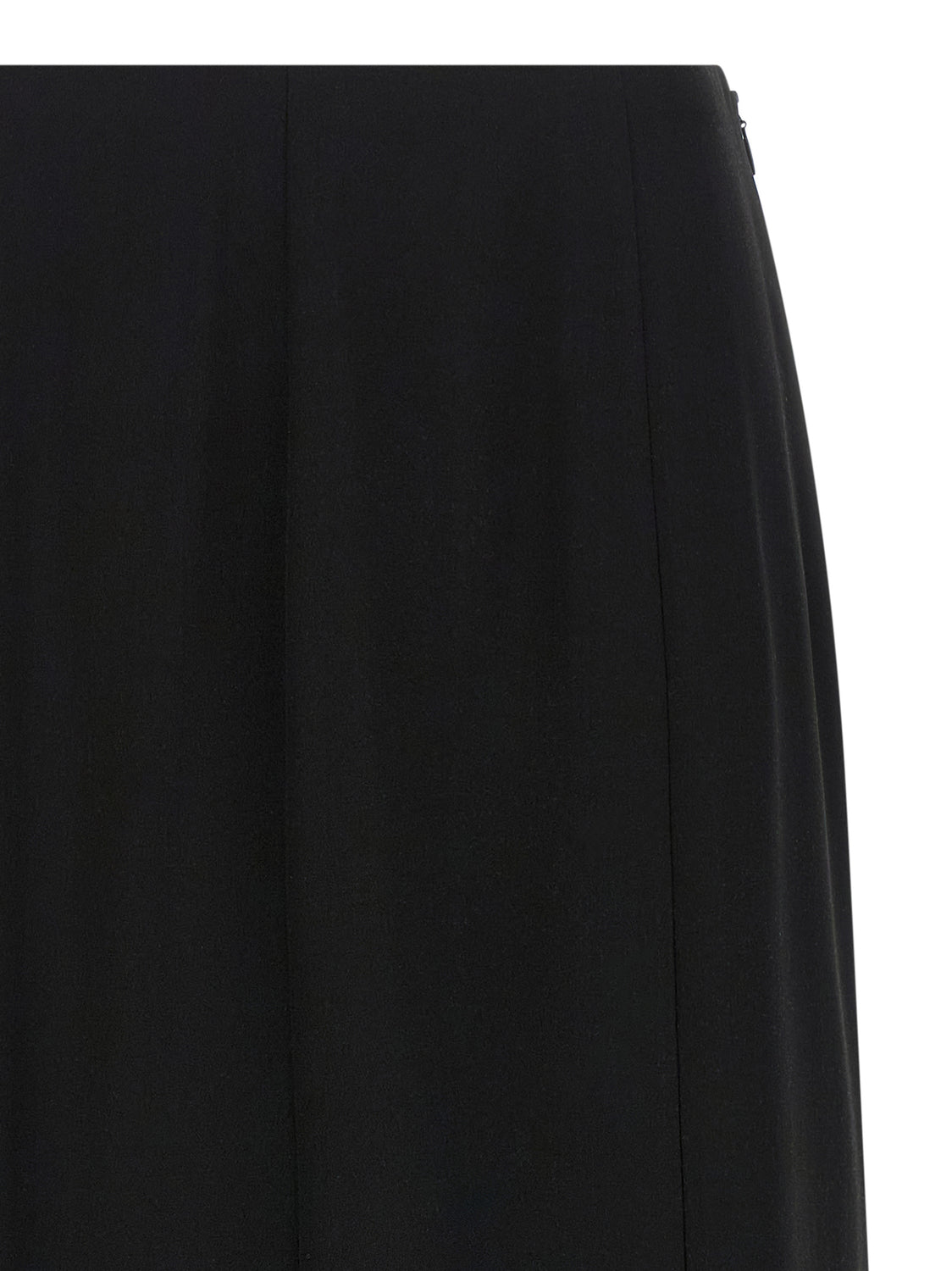 Black Silk Midi Skirt