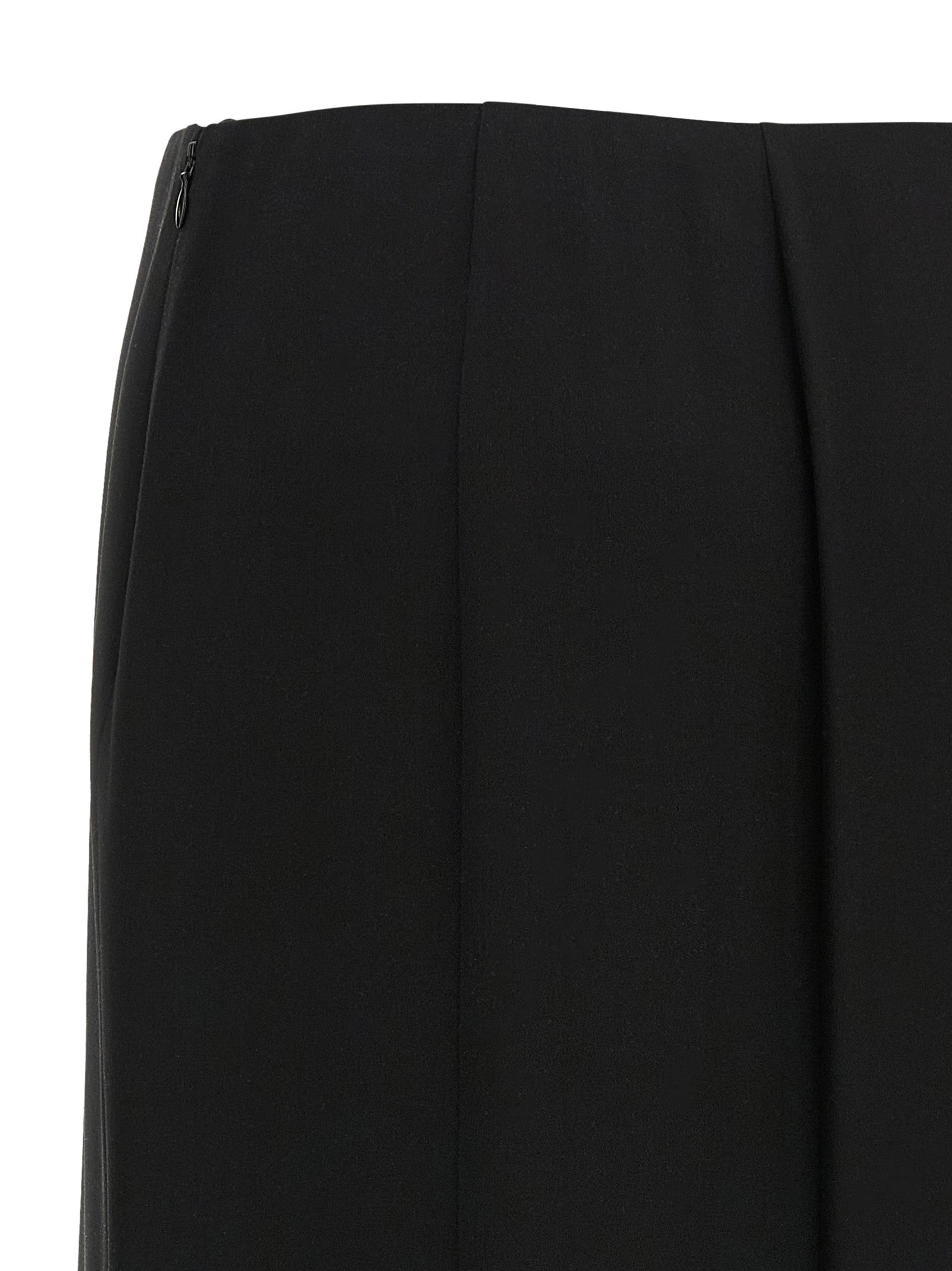 Black Silk Midi Skirt