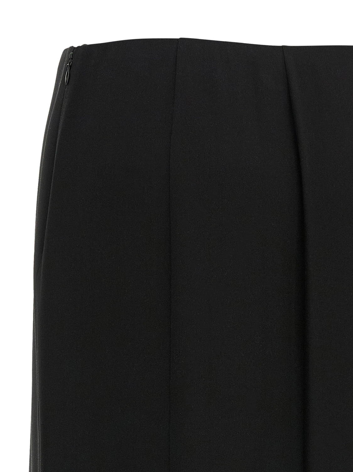 Black Silk Midi Skirt