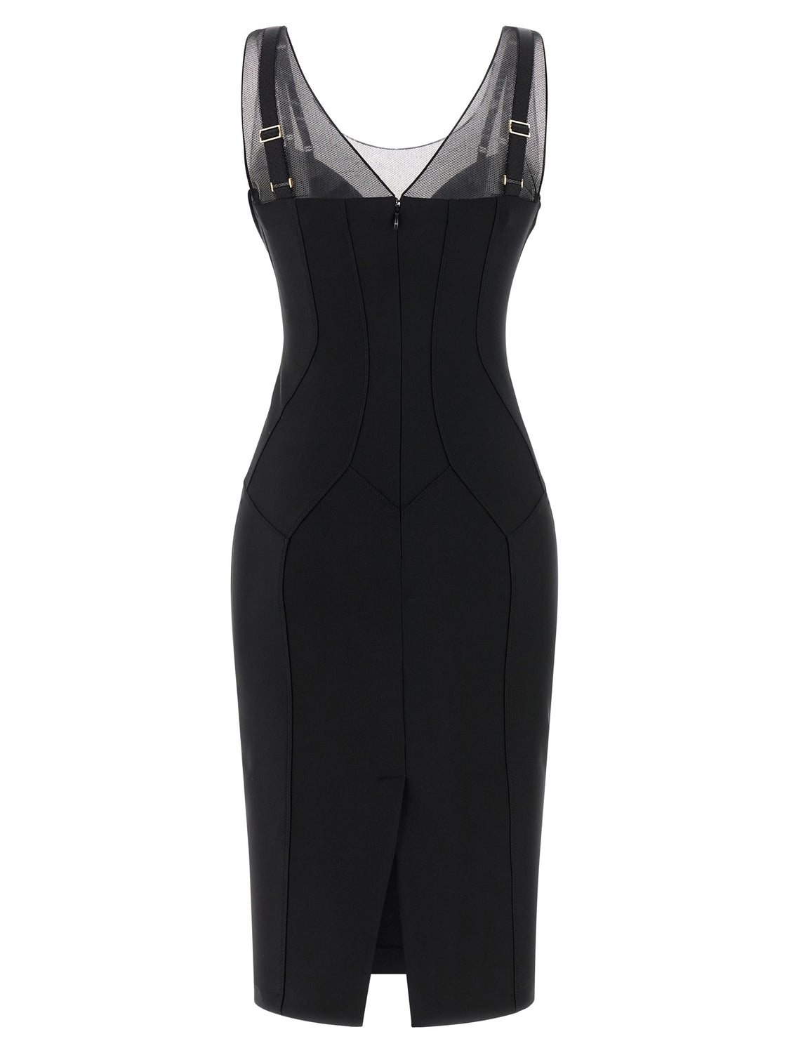 Black Polyamide Midi Dress