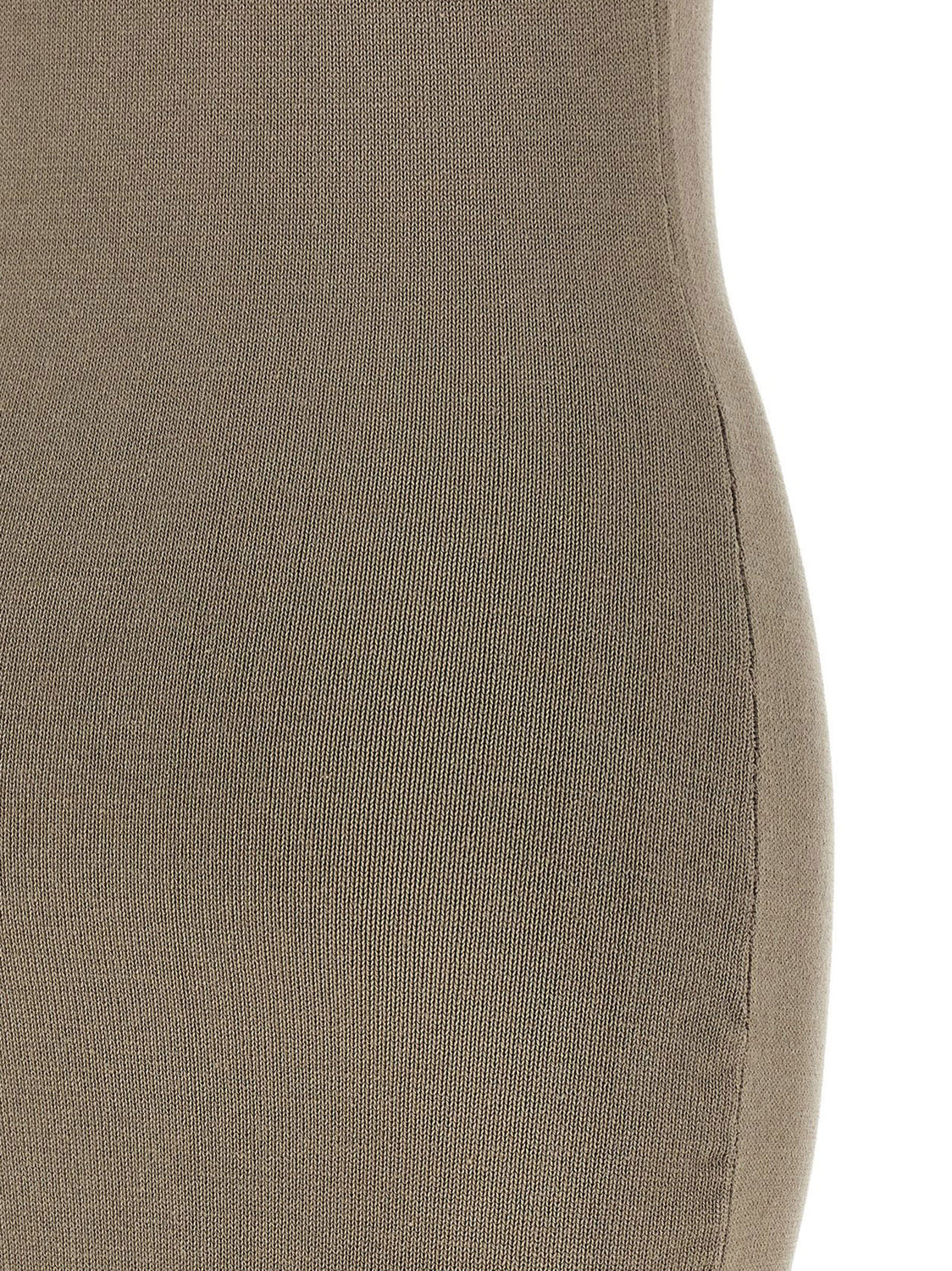 Beige Cotton Midi Dress