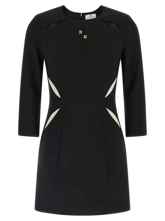 Bicolor Polyester Short Dress