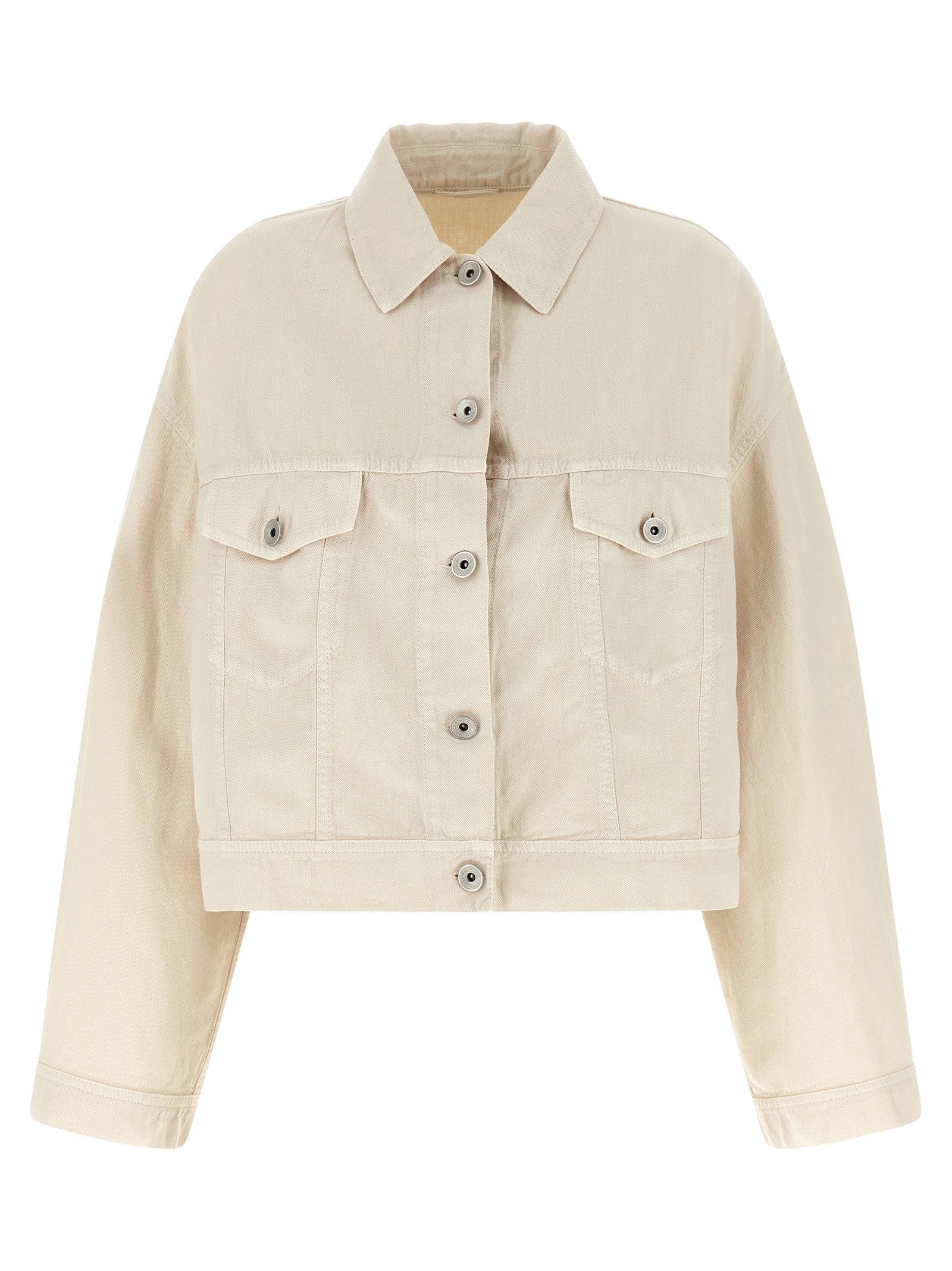 Beige Cotton Denim Jacket